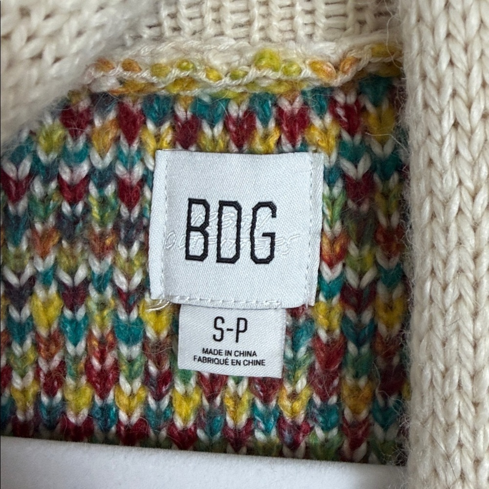 BDG Urban Outfitters Kolbie Open Front House Print Oversized Cardigan Sweater Sm - Picture 3 of 8
